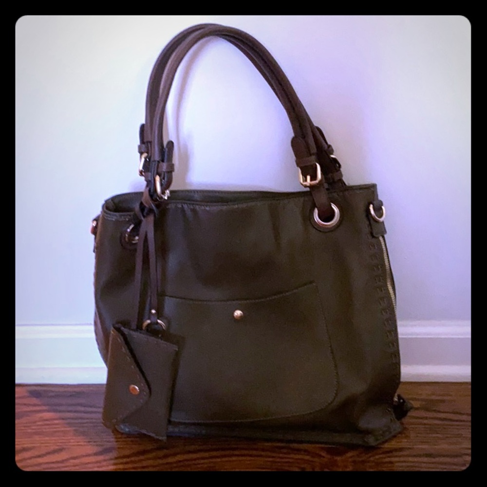 Forest green large purse or work bag